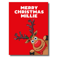 Personalised Peek Reindeer Card